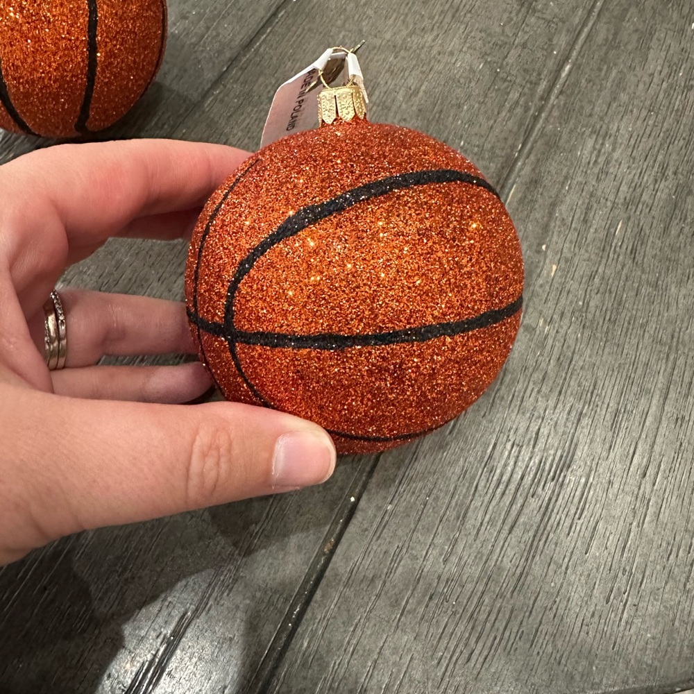 Glittered Basketball Ornaments (2)